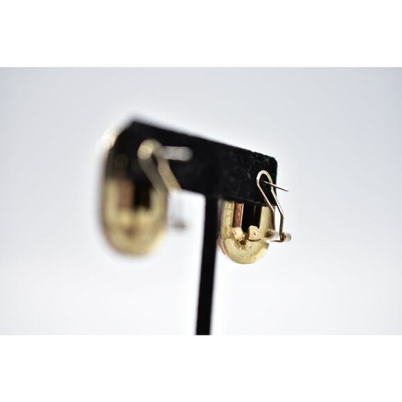 Vintage Earrings Sparkling Rhinestone Crystal Statement Black Enamel Thick Bin8 - Picture 10 of 10